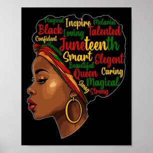 Póster Es mi Día de la Independencia Afro Melanin Reina N