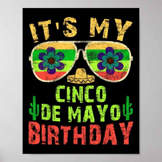 Póster Es mi fiesta de cumpleaños graciosa de Cinco De Ma (Frente)