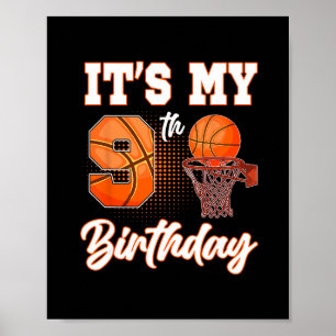 Póster Es mi fiesta de cumpleaños número 9 con tema de Sk
