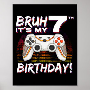 Póster Es mi juego de video de séptimo cumpleaños Gamin