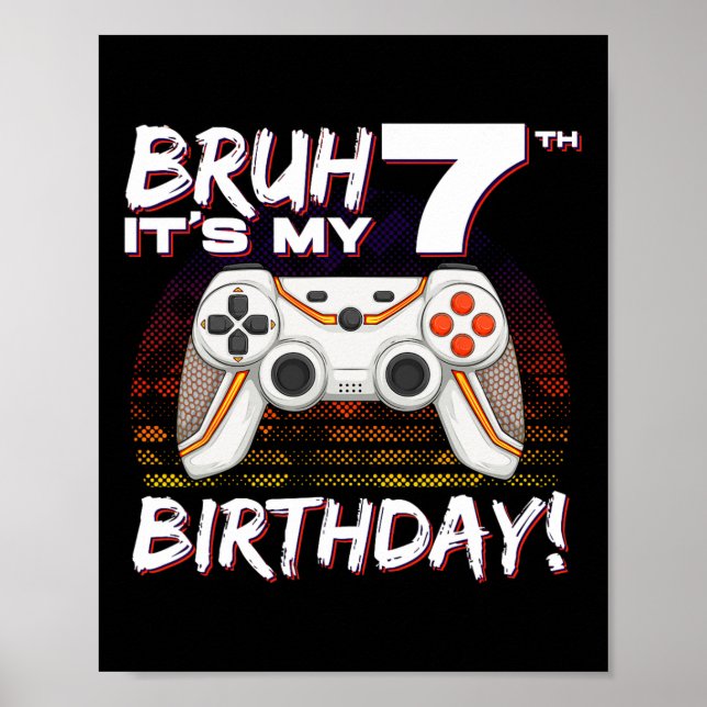Póster Es mi juego de video de séptimo cumpleaños Gamin (Frente)