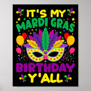 Póster Es Mi Mardi Gras Cumpleaños Yall Mardi Gras En Mar