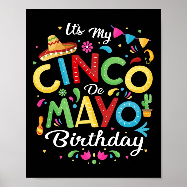 Póster Es mi primer cumpleaños de mayo gracioso cinco de  (Frente)