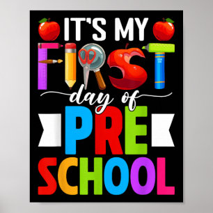 Póster Es Mi Primer Día De Preescolar De Vuelta Al Colegi