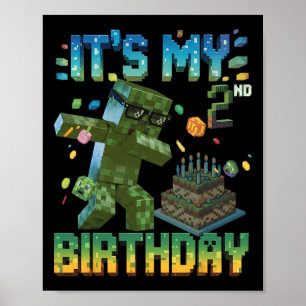 Póster Es mi regalo de cumpleaños número 2 para niños jug