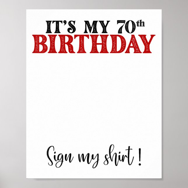 Póster Es mi Rótulo de 70 años, mi fiesta de cumpleaños (Frente)