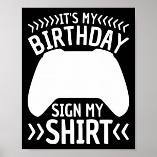 Póster Es mi Rótulo de cumpleaños mi video juego de camis