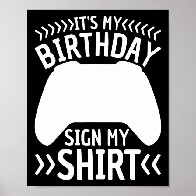 Póster Es mi Rótulo de cumpleaños mi video juego de camis (Frente)