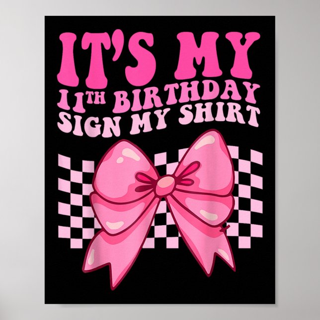 Póster Es mi Rótulo de cumpleaños número 11 mi coqueta de (Frente)