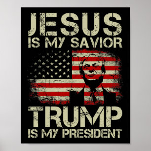 Póster ¿Es Mi Salvador Trump Mi Presidente Trump 2024 Est