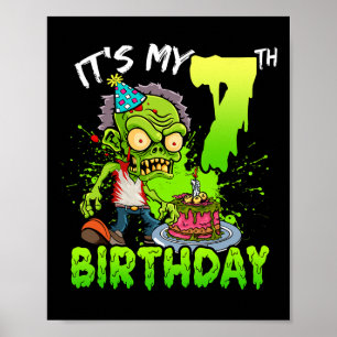 Póster Es mi sétimo cumpleaños zombi, chicos de más de 7