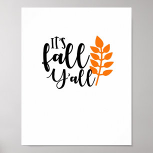 Póster Es otoño, picazón de calabaza, hojas de otoño, hal