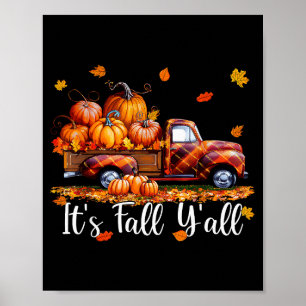 Póster Es Otoño Todos Camión de Calabaza Árbol de Otoño H
