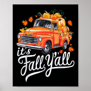 Póster Es Otoño Todos Camión de Calabaza Árbol de Otoño H