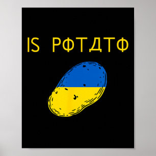 Póster ¿Es patata chiste divertido azul y patata amarilla