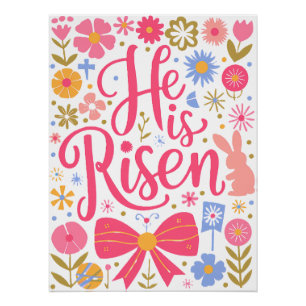 Póster Es Raisen Easter Retro Design-61415