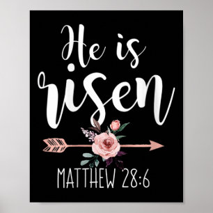 Póster Es Rising Floral Arrow Easter Christian Women Te