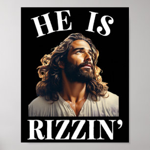 Póster Es Rizzin - Divertido Jesús Cristiano Pascua Dicie