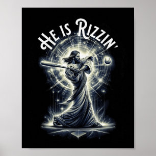 Póster Es Rizzin Jesús Jugando A La Diversión Del Béisbol