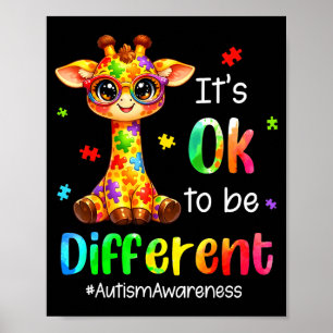 Póster Es ser diferente jirafa linda animal autismo