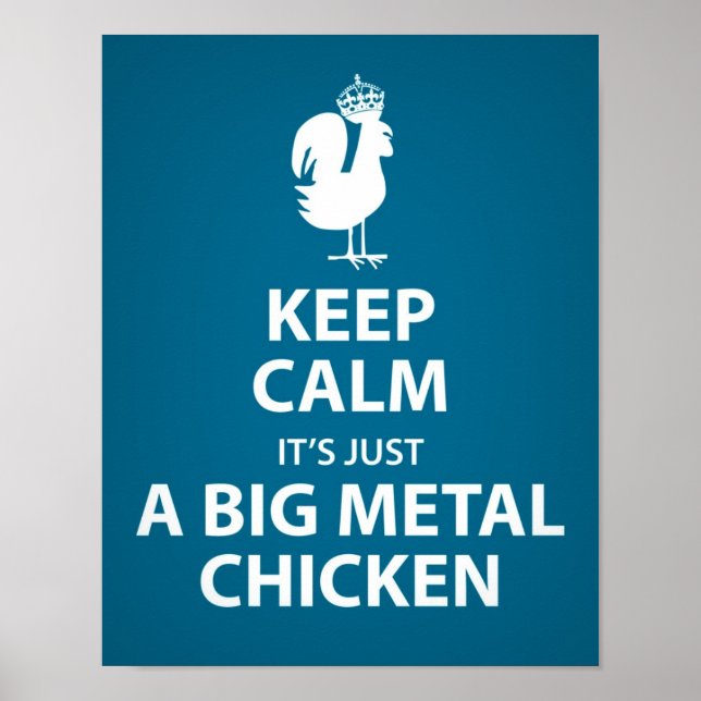 Póster Es sólo un gran poster de pollo metalizado (Frente)