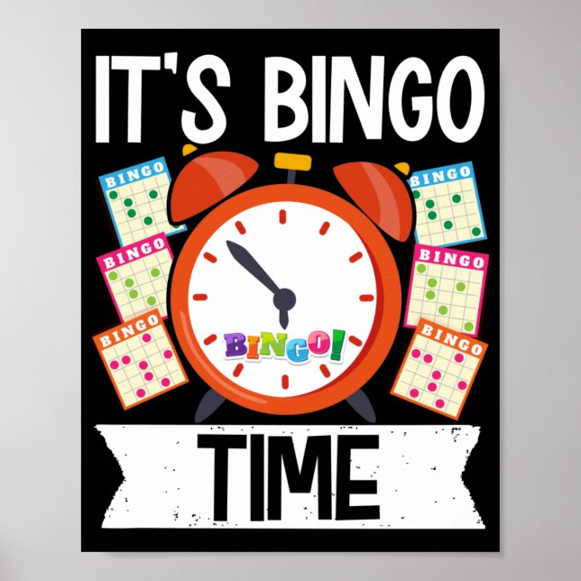 Póster Es Tiempo De Bingo Divertido Apuestas Afortunadas (Frente)