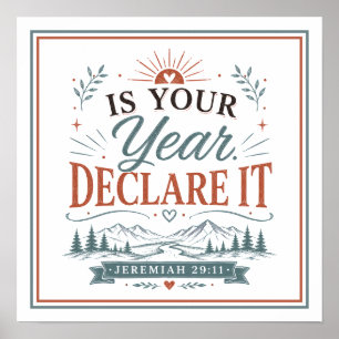 Póster ¿Es Tu Año? Decláralo Citas Cristianas Espirituale