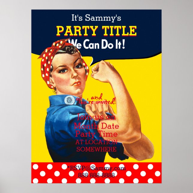 Póster Es tu Poster Fiesta Rosie la personaliza (Frente)