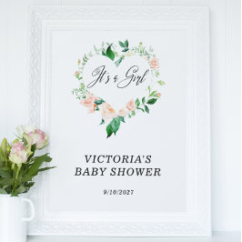 Póster Es un Baby Shower Chica