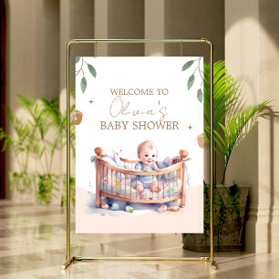 Póster Es un Baby Shower de Boy Boho Bassinet