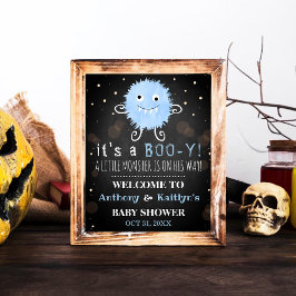 Póster ¡Es un Boo-y! Baby Shower de Little Monster Hallow