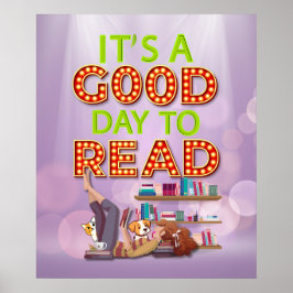 Póster Es un buen día para leer a jóvenes modernos