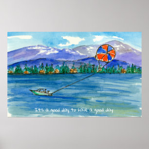 Póster Es un buen día para tener un Parasailing del buen