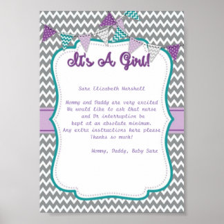 Póster Es un cartel de la puerta de un hospital Chica