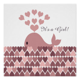 Póster ¡Es un Chica! Ballena rosada