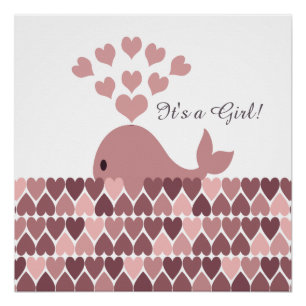 Póster ¡Es un Chica! Ballena rosada
