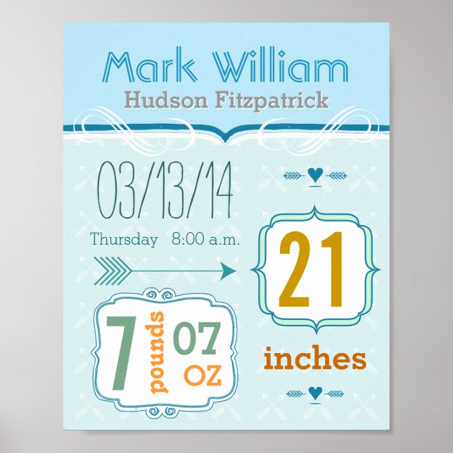 Póster ¡Es un chico! Poster de flecha corta de estadístic (Frente)