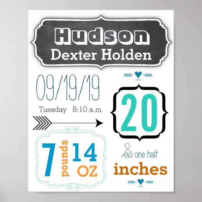 Póster ¡Es un chico! Poster de flecha corta de estadístic (Frente)