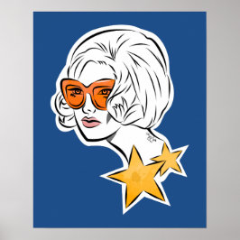 Póster Es un estilo retro de estrellas