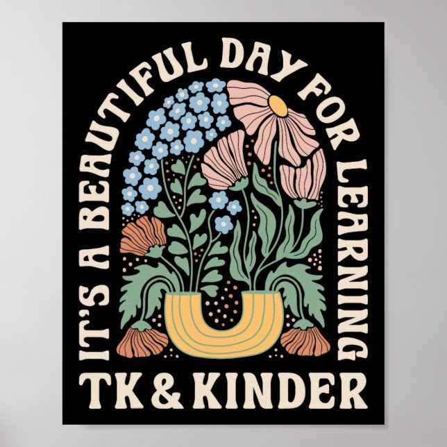 Póster Es Un Hermoso Día Para El Aprendizaje De Tk Kinder (Frente)