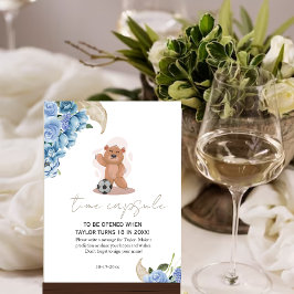 Póster Es un niño oso lindo azul ducha bebé Cápsula del t