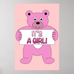 Póster Es un oso rosa Chica