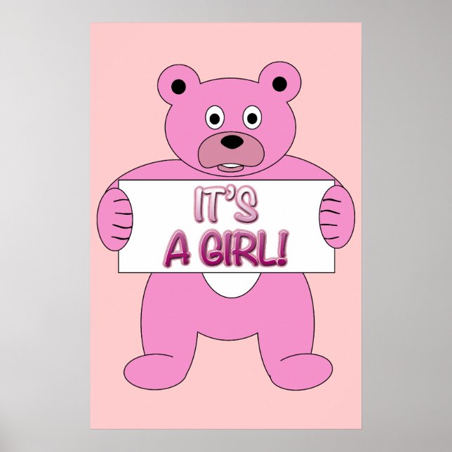 Póster Es un oso rosa Chica (Frente)