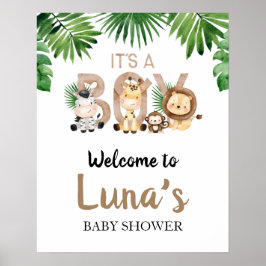Póster Es un símbolo de bienvenida de Baby Shower de Boy 