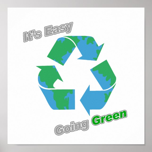 Póster Es un símbolo de reciclaje verde fácil de usar (Frente)