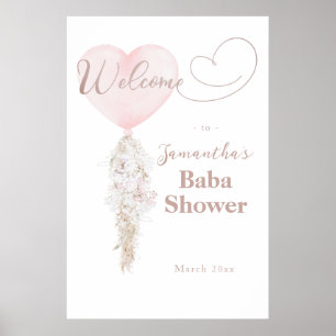 Póster Es una bienvenida de Baby Shower con un globo aero