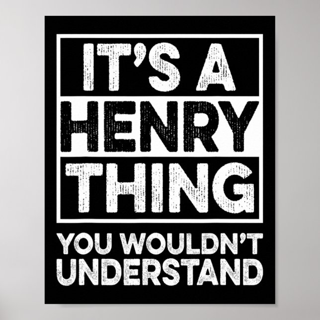 Póster Es una cosa de Henry que no entenderías Henry C (Frente)