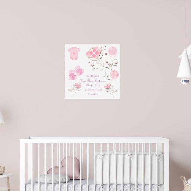 Póster Es una Invitación de estadísticas de Recién nacido (Guardería 2)