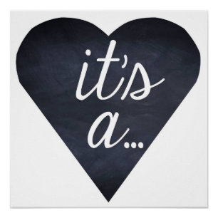 Póster Es una... revelación de género, niño o chica, caja