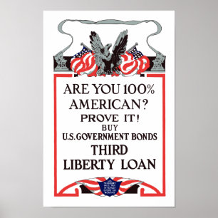 Póster ¿Es usted americano del 100%? Compre enlaces